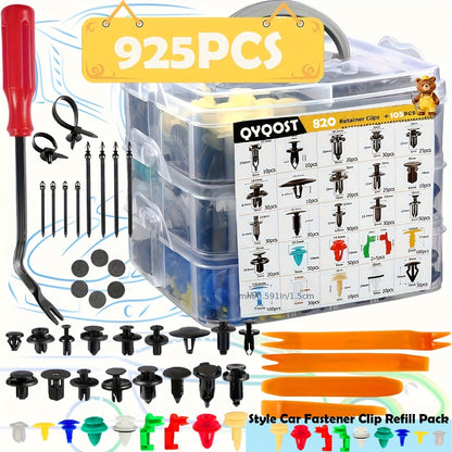 Car Body Fasteners Kit – Snap Rivets, Wing Expansion Screws & Willow Nails, Universal Automotive Retainer Clips for Car Body Panels