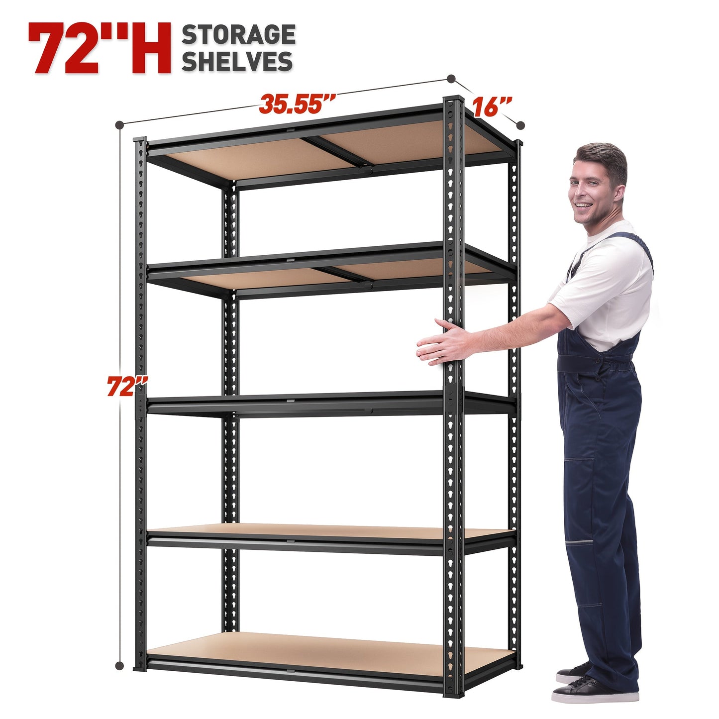5-Tier Metal Shelving Unit for Entryways, Bedrooms and Living Spaces, with the Listed Configuration