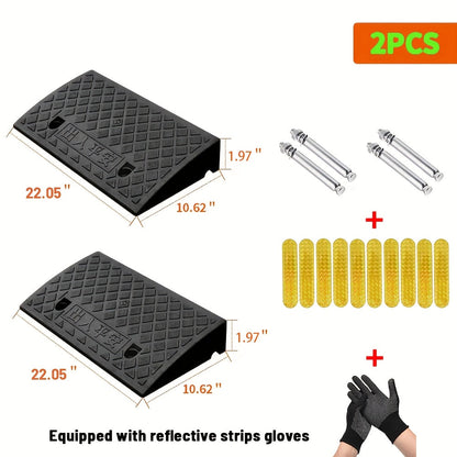 Portable Plastic Car Ramps – Heavy Duty Anti-Slip Threshold Ramps for Cars, Wheelchairs, Bicycles & Medical Equipment, Weather Resistant
