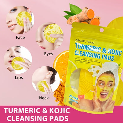 AHA Exfoliating Face Pads 20 Sheets with Ginger - Alpha Hydroxy Acid 0.3% Oil Control Deep for Bath Time, Home Spa and Personal Care