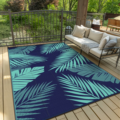 Outdoor Reversible Plastic Straw Rug for Patio Deck RV Camping – Waterproof UV-Resistant Lightweight Mat, Multiple Sizes & Colors
