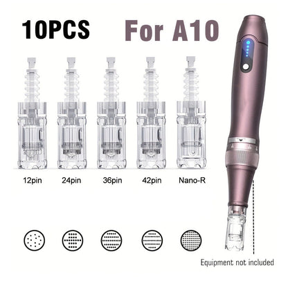 Microneedling Pen Cartridges 10-Pack 36-Pin 0.25mm Replacement Needle Tips for Dr Pen A10 for Bath Time, Home Spa and Personal Care