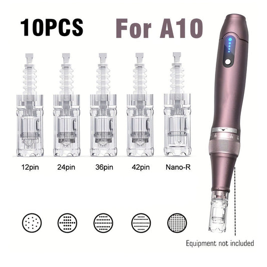 Microneedling Pen Cartridges 10-Pack 36-Pin 0.25mm Replacement Needle Tips for Dr Pen A10 for Bath Time, Home Spa and Personal Care