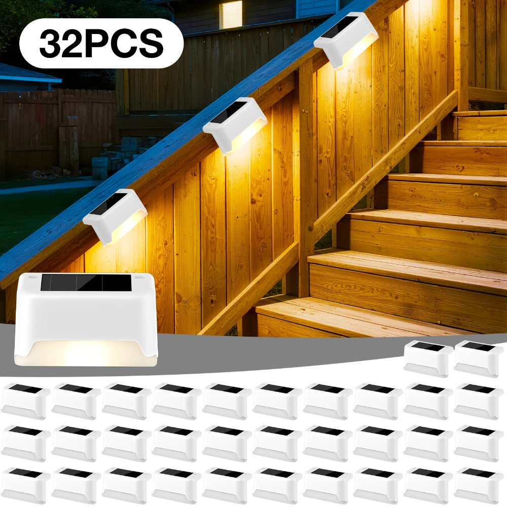 Solar Step Lights IP65 Waterproof – LED Deck Lights for Outdoor Stairs, Fence & Pathway, Auto On/Off Dusk to Dawn