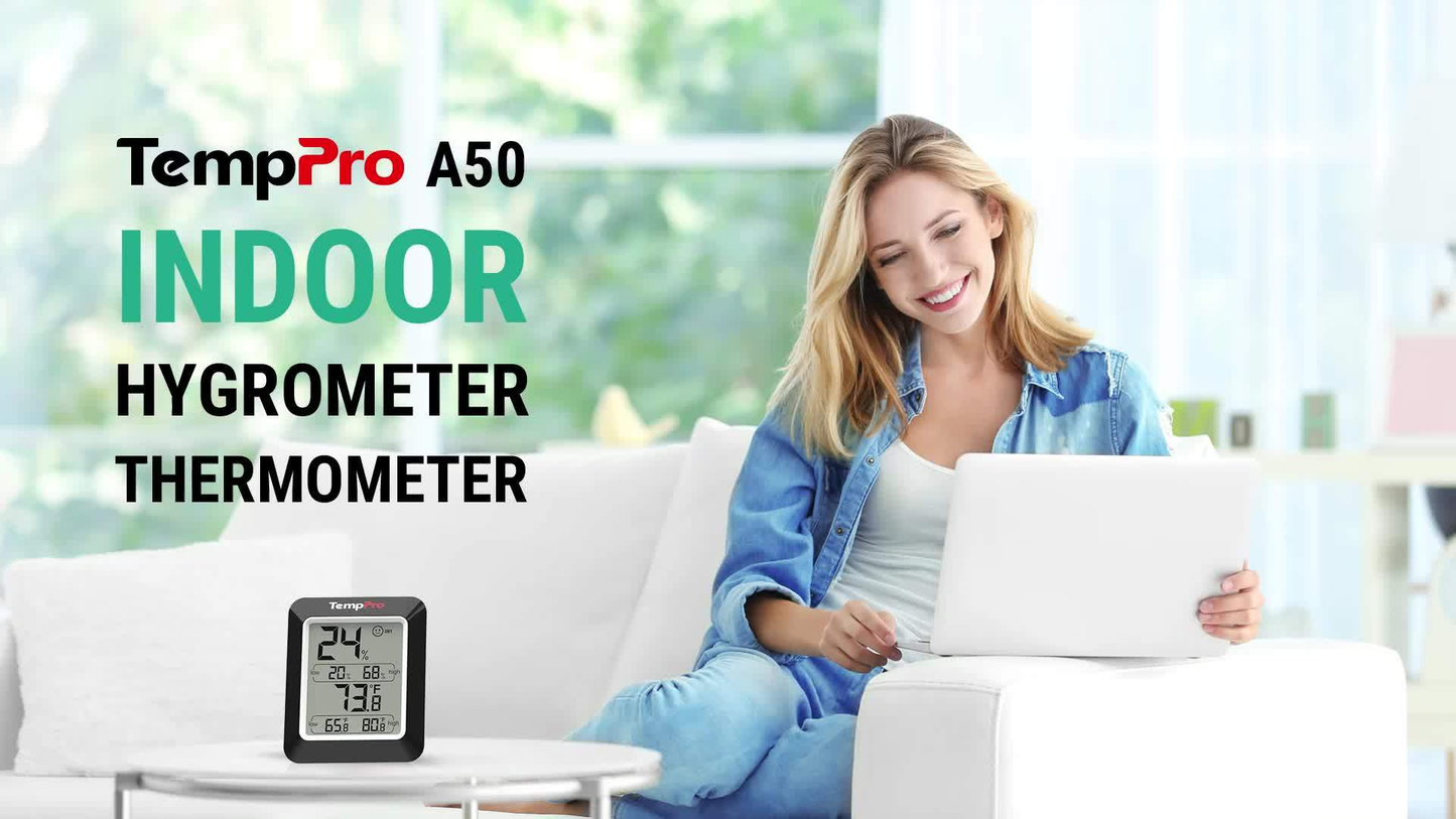 Indoor Hygrometer Thermometer 2-Pack – Room Temperature Humidity Meter with Air Comfort Indicator, Battery Powered for Home