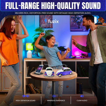 Fuzix WS-1958 Vintage Car Bluetooth Speaker with LED Headlights & Taillights | Retro Wireless Stereo, FM Radio, AUX/USB/TF, Built-in Mic