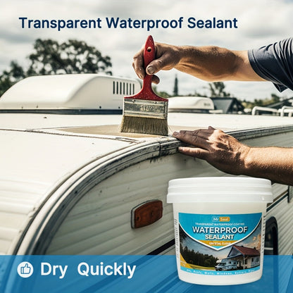 Clear Waterproof Sealant 1000g – Transparent Adhesive for Roof, RV, Wall, Pipe & Tile Leak Repair, Indoor & Outdoor, Includes Brush