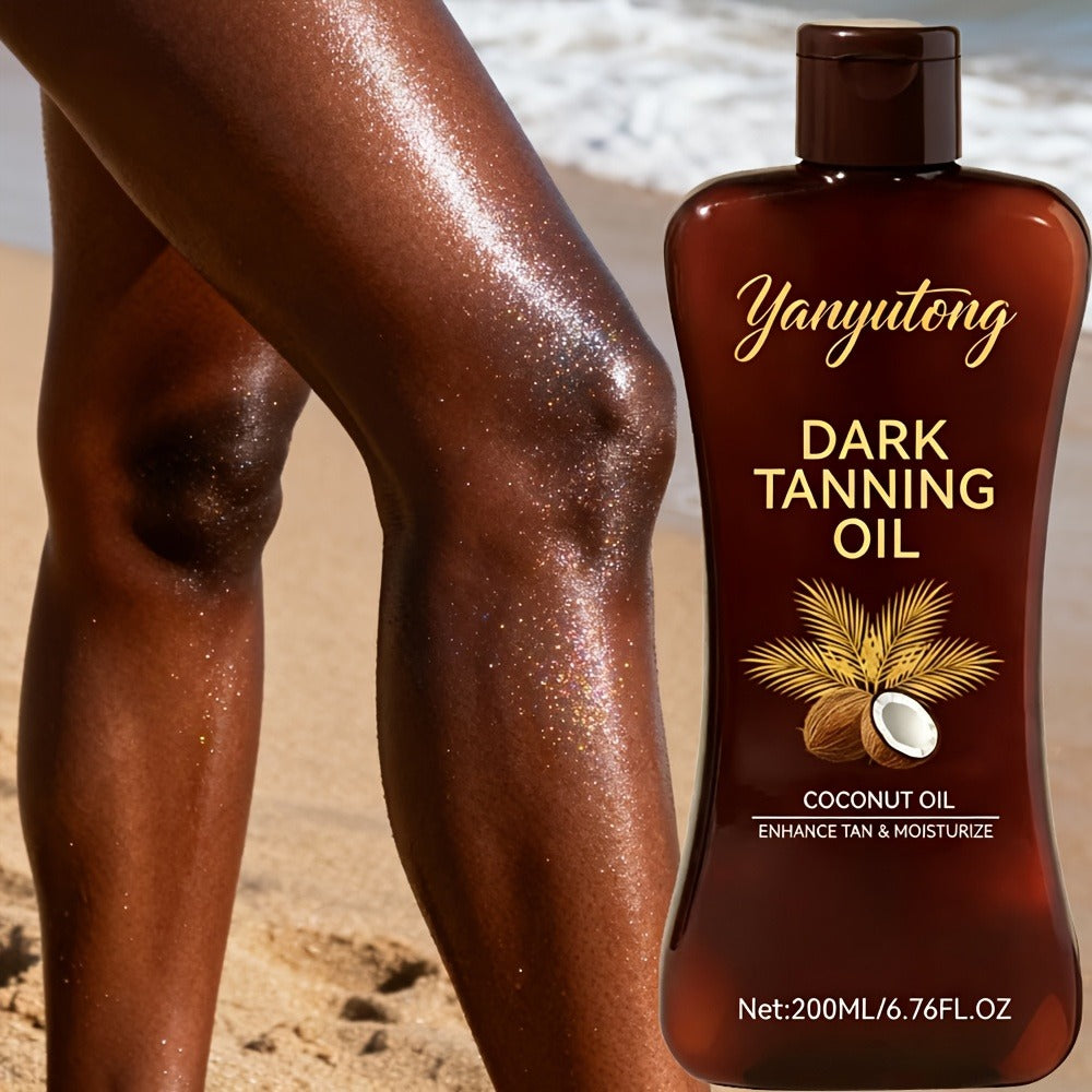 Sun Tanning Oil 200ml – Deep Golden Tan Accelerator Body Oil for Beach & Outdoor, Moisturizing & Nourishing Summer Skin Care for All Skin