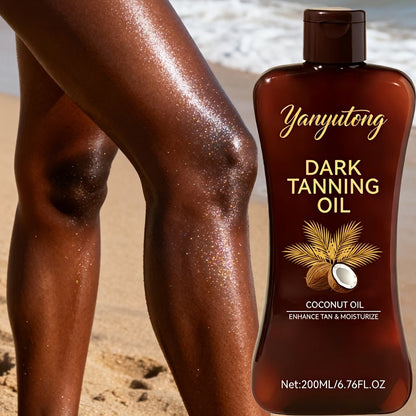 Sun Tanning Oil 200ml – Deep Golden Tan Accelerator Body Oil for Beach & Outdoor, Moisturizing & Nourishing Summer Skin Care for All Skin