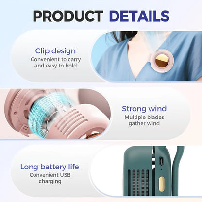 Clip-On Neck Fan in Pink, Green or White with Display and One- or Two-Piece Checkout Options