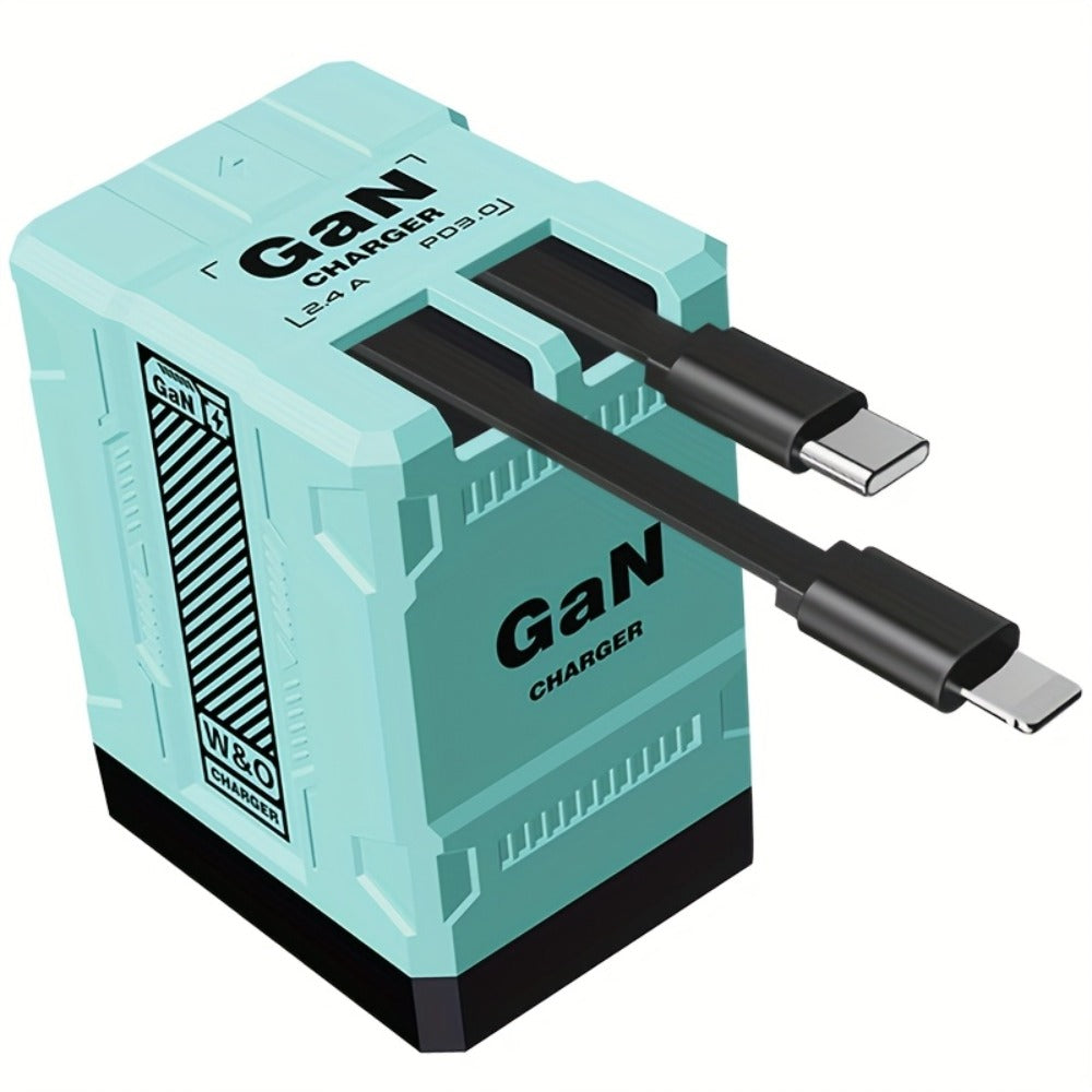 GaN Wall Charger 120W Fast with Retractable Built-In Cable & Foldable Plug for an Everyday Personal Care Routine