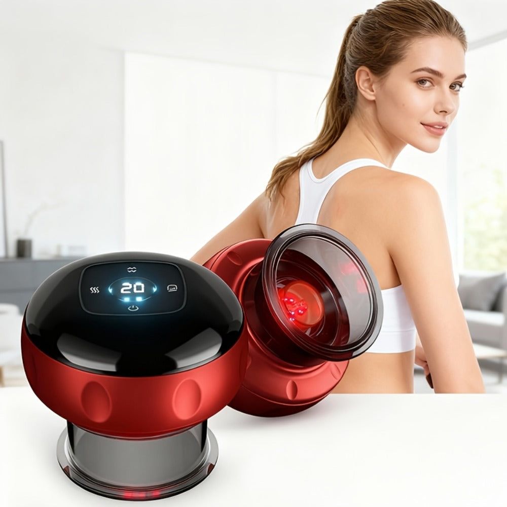 Electric Cupping Massager, Portable USB Rechargeable Gua Sha Scraping & Acupressure Device for Full Body