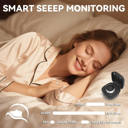 Smart Ring with Health Tracking & Charging Case – Step Count Calorie & Sleep Monitor | Long Battery | iOS & Android | Sizes #7–13 | Black