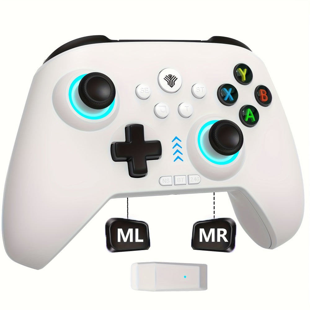 Three-Mode Wireless PC Controller with RGB Lighting, Hall Effect Joystick & Trigger, Programmable Buttons & Vibration for Windows PC