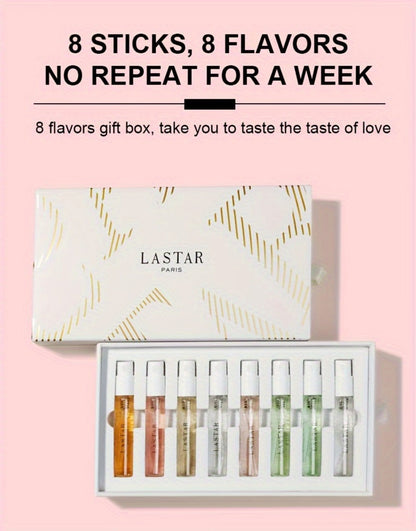 Mini Perfume Set for Women 8 Piece Gift Box Woody Floral Fruity Fragrance Sampler Kit Long Lasting TSA Compliant Travel Friendly 0.81oz Each