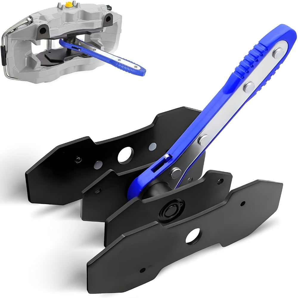 Brake Caliper Compression Tool Set – Quad Disc Piston Ratchet Press with 4 Spreader Plates, Car Brake Pad Retractor Compressor for Brake