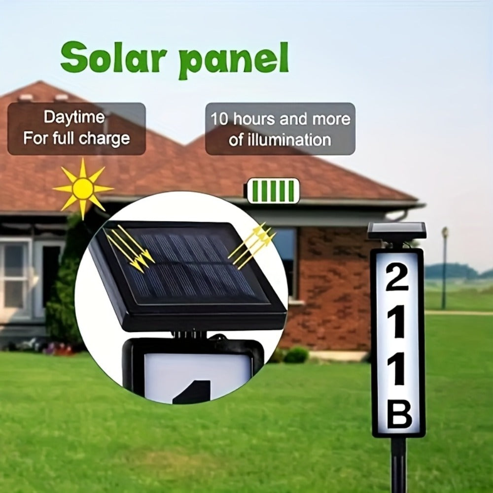 Solar House Number Light LED, DIY Address Sign with 38 LEDs, Switchable & Cool White, 270° Solar Panel