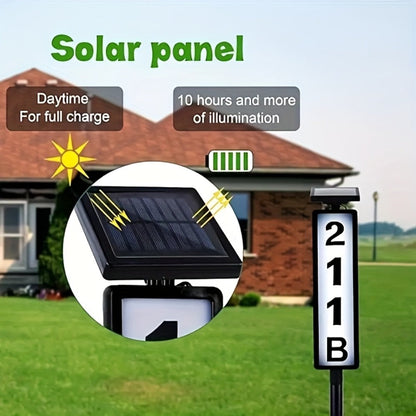 Solar House Number Light LED, DIY Address Sign with 38 LEDs, Switchable & Cool White, 270° Solar Panel