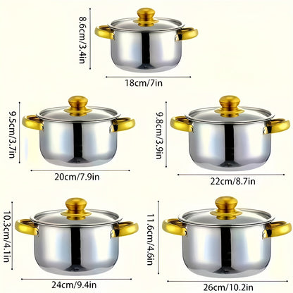 Non-Stick Cookware Set Pots and Pans 10 & 12 Piece, Heat-Resistant Frying Pan, Saucepan & Stewpot