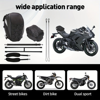 Motorcycle Backpack Helmet Bag – JFG RACING Motorbike Tail Bag with Adjustable Strap for Outdoor Camping, Travel & Luggage Storage