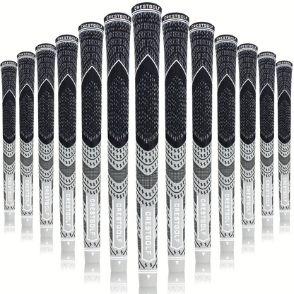 Midsize Golf Grips Set 13 Pack – All Weather Hybrid Rubber Golf Club Grips with Ecological Yarn Thread Technology, Multiple Colors