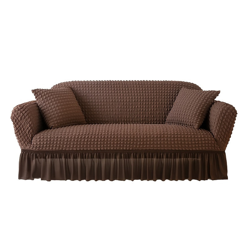 Sofa Cover Seersucker Stretch Slipcover with Elastic Band Closure for 1 to 4-Seater Sofas in Eight Colors
