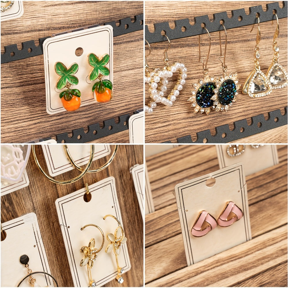 Wooden Jewelry Display Case with Lock & Buckle Closure – Vintage Tabletop Organizer Box for Earrings, Bracelets & Necklaces