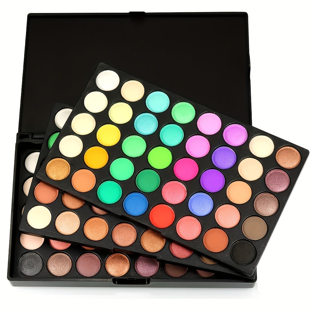 120 Shade Pro Eyeshadow Palette with 8 Brushes – Pearlescent & Matte Blendable Paste Formula for Smoky Eye, Cosplay, Stage & Holiday Glam