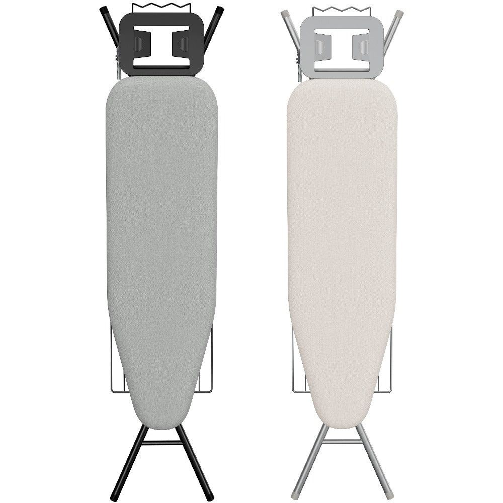 Ironing Board Full Size Foldable Height Adjustable with Clothes Rack Cord Holder 4-Layer Pad Heavy Duty Steel Legs for Laundry Room Living