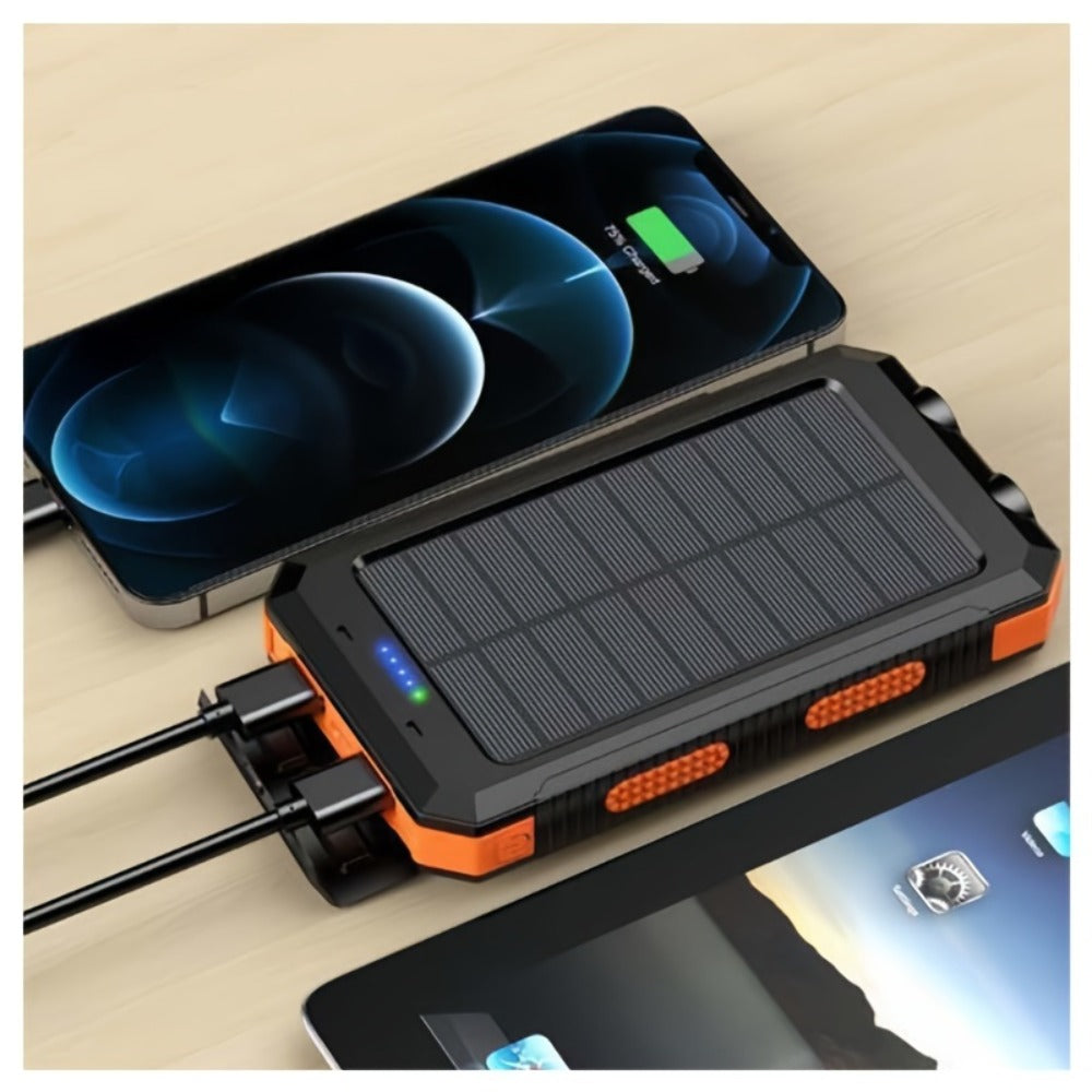 Power Bank for Camping, 20000mAh 40000mAh Portable Charger with Dual USB LED Flashlight & Compass – Waterproof External Battery Pack