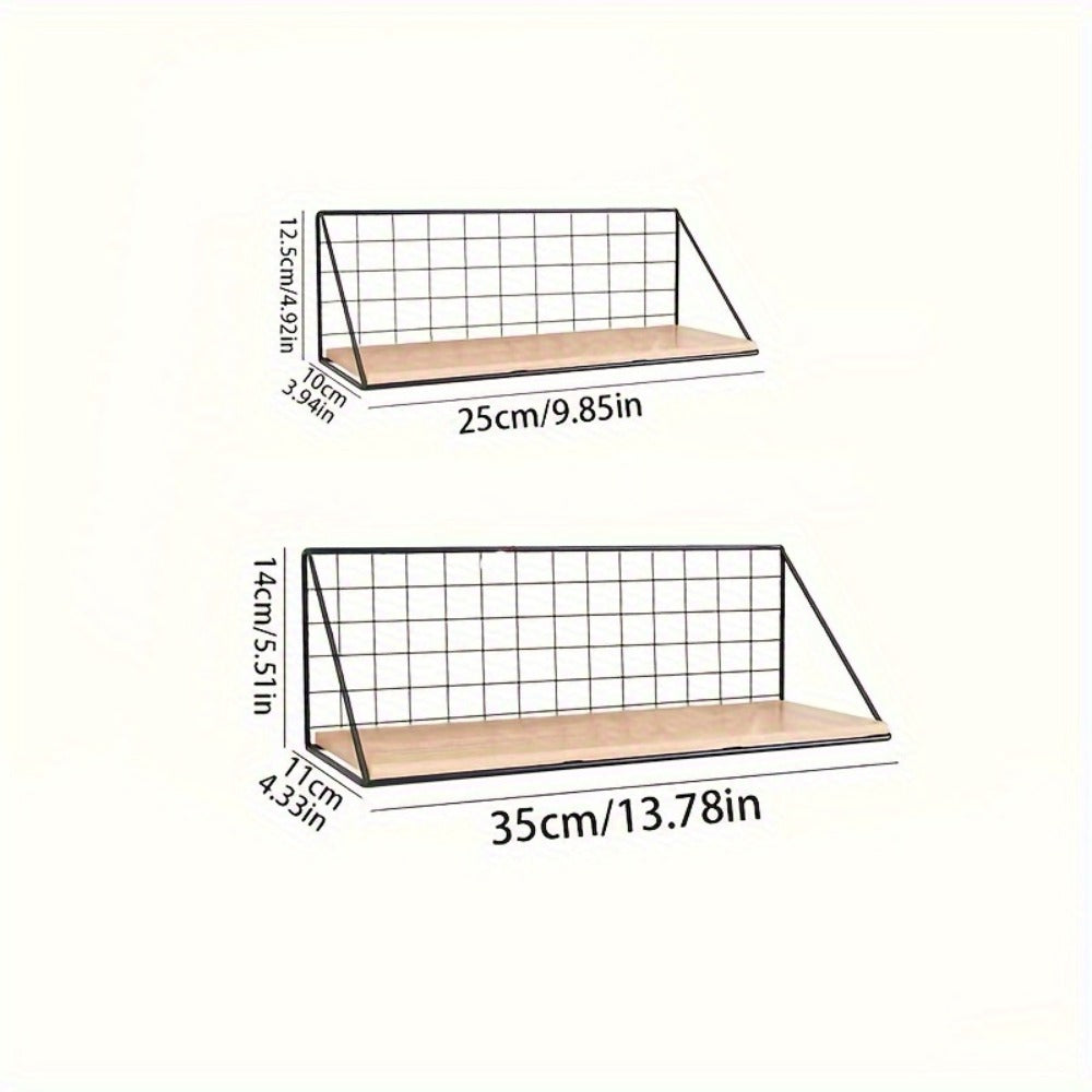Metal Floating Wall Shelf, No Drill Wall Mounted Storage Rack for Bathroom, Living Room & Bedroom