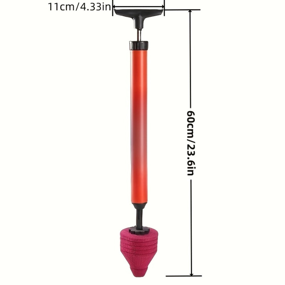 Toilet Plunger Air Pressure Drain Cleaner – Pipe Unclogger with Handle, Suction Cup Clog Remover for Toilet Sink Shower Bathtub