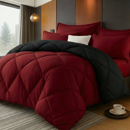 Comforter Set 2/3 Piece – Diamond Grid Quilted Down Alternative Comforter with Pillowcases, Soft Microfiber Breathable All Season Bedding