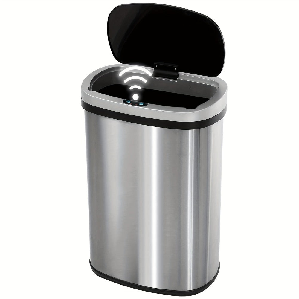 Motion Sensor Trash Can with 13-Gallon Label and Plastic or Steel Finish Options in Six Colors