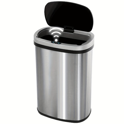 Motion Sensor Trash Can with 13-Gallon Label and Plastic or Steel Finish Options in Six Colors