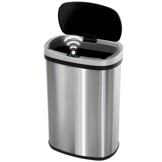 Motion Sensor Trash Can with 13-Gallon Label and Plastic or Steel Finish Options in Six Colors