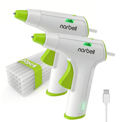 Cordless Hot Glue Gun Fast Heating USB Rechargeable 2000mAh, 12-Second Heat-Up, Anti-Drip Nozzle