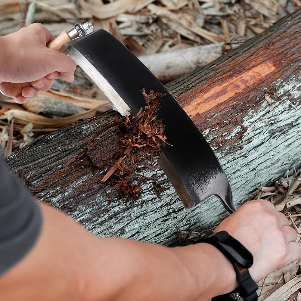 Draw Knife Woodworking Tool Curved, 5" 8" 10" Drawknife Debarking Shave Tool with Ergonomic Handle, Wood Bark Stripper for Timber Framing