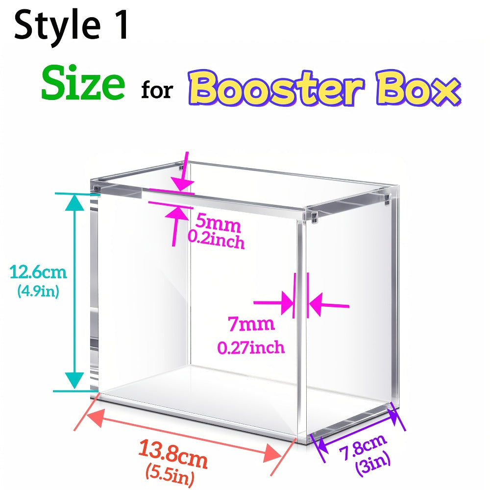 Stackable Acrylic Display Case for ETB & Booster Box – 5mm Thick Clear Magnetic Closure Protective Case for Pokemon Elite Trainer Box