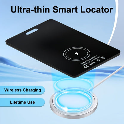 Ultra-Thin Rechargeable Apple Find My Wallet Tracker Card with Qi Wireless Charging and Built-In Ring Alert