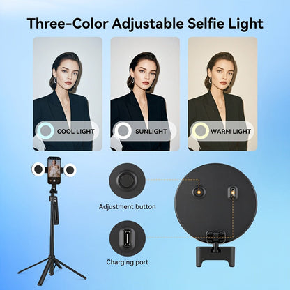 AI Tracking Tripod with Built-In LED Fill Light & Bluetooth Remote for an Everyday Personal Care Routine