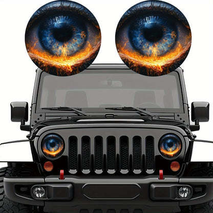 3D Beast Eye Headlight Stickers – Funny Car Headlight Decals for Jeep Round Headlights, Truck Body, Bumper & Window Decoration
