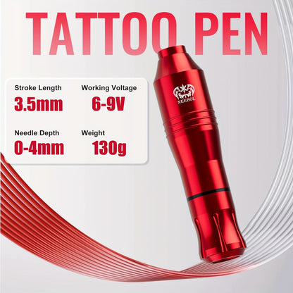 Tattoo Machine Kit Neebol L01 Pro Wireless Rotary Pen with LCD Display and Black or Red Complete Kit Options