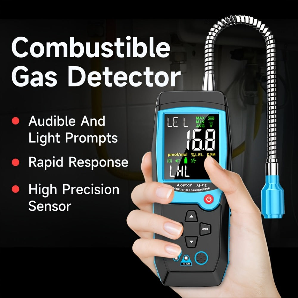 Gas Leak Detector Combustible Gas Detector Aicevoos AS-F12 Natural Gas Methane Tester Sound for Entryways, Bedrooms and Living Spaces