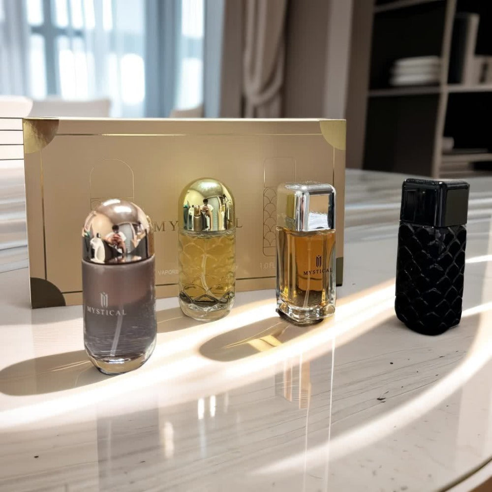 Women's Perfume Gift Set 4 Piece Travel Size Spray Kit – MYSTICAL Long Lasting Fresh Floral Scent Unisex Fragrance for Her Birthday