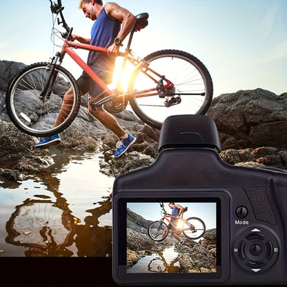 1080P Mini Digital Camera for Photography Vlogging 2.4" LCD 16x Zoom 9.88mm Wide-Angle Lens Compact Travel Camera with 32GB Memory Card