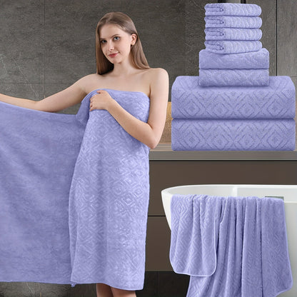 Bath Hand Towels, Towel Set 8 Piece 700GSM with 2 Bath Towels, 2 Hand Towels and 4 Washcloths in 16 Colors for Home and Guest Use