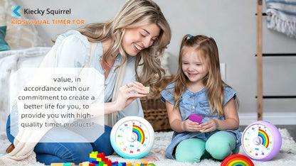 Visual Timer 60 Minute Countdown Silent Tomato Timer Rainbow Pattern for Classroom Office for Home Cooking, Dining and Outdoor Meals