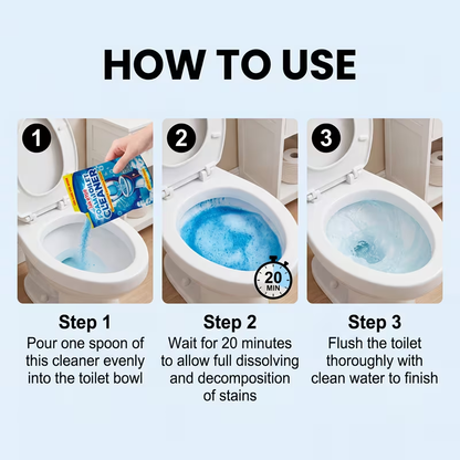 Toilet Cleaning Powder with Foam, Odor Removal, Stain Dissolving & Pipe Unclogging Bathroom Cleaner