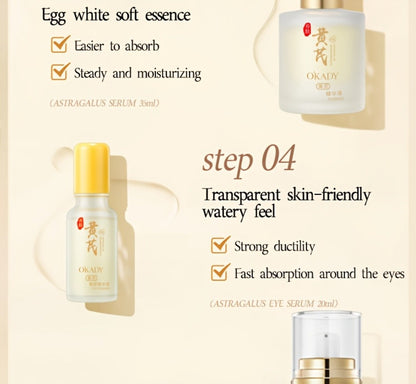 Astragalus Skincare Set 6pcs Antioxidant, Face Cream Essence Cleanser Toner Eye Cream Sleep Mask